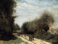 Corot, Jean-Baptiste-Camille - Crecy-en-Brie - Road in the Country